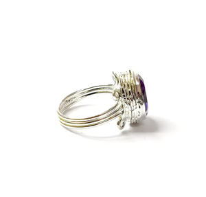 Trendy Style Natural Amethyst <b>Ring</b> (5.8 Grams) <b>Set</b> 925 <b>Sterling</b> <b>Silver</b> Handmade Jewelry Wholesale - Product Image 3