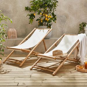 Chaise longue pliante en bambou écologique pour jardin, terrasse, resort et usage extérieur - Product Image 5