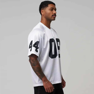 Camiseta de Fútbol Americano Blanca de Malla para Hombre, Cuello en V, Manga Corta, Transpirable, Número de Equipo Personalizado 06 Impreso, Corte Regular - Product Image 4