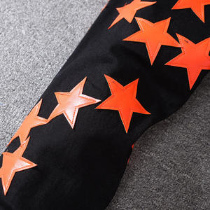Jeans Negros con Estampado de Estrellas para Hombre, Corte Recto, Cintura Media, 100% Algodón, Estilo Urbano, Ropa de Otoño - Product Image 4