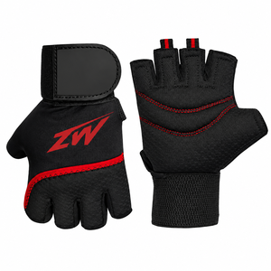 Custom Sublimated Red Camo Half Finger Cycling Gloves <b>Gel</b> Padded Gym Workout Fitness Gloves OEM Supplier Custom logo OEM ODM - Product Image 1