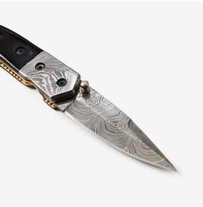 Cuchillo Plegable de Acero de Damasco Hecho a Mano, Cuchillo de Bolsillo Personalizado con Mango de Madera para Uso Táctico al Aire Libre, Suministro al por Mayor - Product Image 2