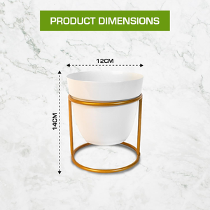 Pot de fleurs en métal blanc avec support en fer, porte-plantes surélevé moderne pour la décoration intérieure, jardin, salon - Product Image 2