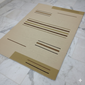 Alfombra Dhurrie de lana moderna de tejido plano | Alfombra Kilim geométrica tejida a mano en terracota, marrón y beige - Product Image 2