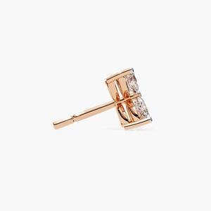 Pendientes de Diamante Cultivado en Laboratorio con Corte Marquesa de 0.88ct, Diseño Floral en Oro de 14K, Pendientes Minimalistas para Boda para Mujer - Product Image 3