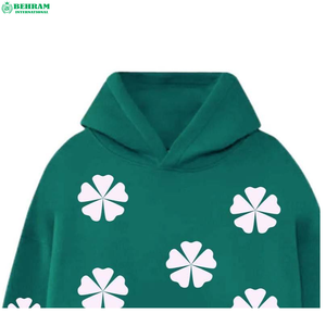 Sweat à capuche BEIHRAM INTERNATIONAL avec fleur blanche, coupe classique, impression sérigraphique, épaules tombantes - Product Image 4