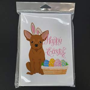 Whimsical A7 tamaño 5x7 rojo Chihuahua Pascua tarjetas de felicitación Paquete de 8 tarjetas de nota en blanco con sobres - Product Image 3