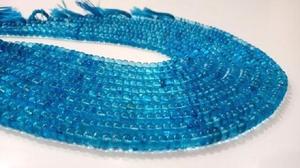 Perles de topaze bleue suisse naturelle, rondes, lisses, 6 mm et 8 mm, vendues par brin de 8 pouces de long - Product Image 3