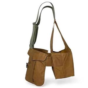 Sac de poitrine vintage en toile pour la chasse, harnais d'épaule réglable avec deux poches frontales pour la pêche, la randonnée et les activités de plein air - Product Image 4