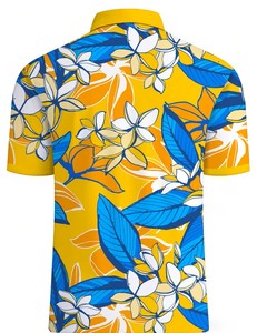 Men's Floral Print Short Sleeve for Shirt Casual Breathable 100% Cotton Knitted Jersey Digital Printed Front Logo Regular Fit - Product Image 4