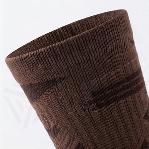 Brown Crew <b>Socks</b> Geometric Pattern Breathable Polyester Spandex Hiking Outdoor Adult Autumn Wear - Product Image 4