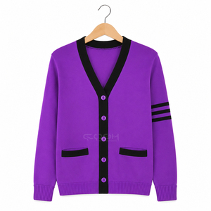 Cosh International Sisterhood Sorority Cárdigan de Punto Acrílico Vintage Ecológico de Invierno para Mujer, Manga Media, Morado - Product Image 5