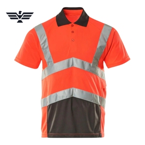 Polo de sécurité haute visibilité personnalisé en polyester |   Vêtements de travail réfléchissants de classe 2 ANSI |   Uniforme de travail industriel pour hommes - Product Image 1