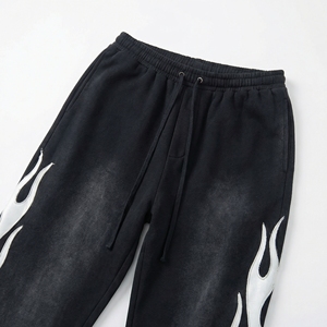 Pantalones Deportivos Negros con Bordado de Llama |   Pantalones Deportivos Blancos Flame |   Pantalones Deportivos y de Vestir Extra Grandes Estilo Urbano |   Fabricante OEM Personalizado - Product Image 3
