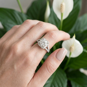 Anillo de Compromiso de Oro Sólido de 14k con Diseño Cuadrado de Lujo y Diamante Natural para Mujer, Anillo Semi-montado de Oro Real con Baguette para Boda - Product Image 5