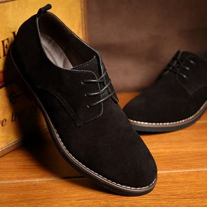 Chaussures habillées en cuir véritable grande taille pour hommes, style britannique, en daim, pour hommes d'âge moyen et âgés - Product Image 1