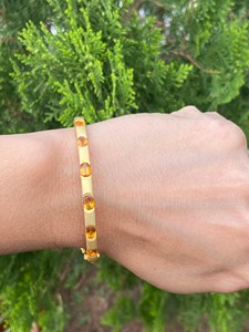 กำไลข้อมือซิทรินธรรมชาติ เงินแท้ 925 ชุบทอง รูปไข่ พลอยสีเหลือง งานแฮนด์เมด ขายส่งจากผู้ผลิต - Product Image 5