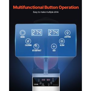 Machine à boissons glacées professionnelle 12L en acier inoxydable à réservoir unique pour margaritas et smoothies, distributeur de boissons 48 tasses - Product Image 4