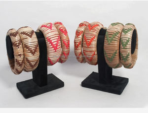 Brazaletes de mimbre personalizados a granel, pulsera gruesa hecha a mano, trenzada de mimbre de paja tejida, ratán - Product Image 4