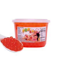 Pinshan Bubble Tea Ingrediënten Transparante Roze Plastic Bakje Popping Boba 950g 8 Bakjes/Karton Gemaakt in Taiwan 12 Maanden Houdbaarheid