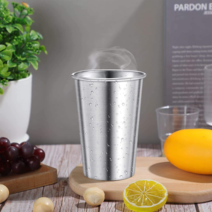 Vaso apilable de acero inoxidable de pared simple para cerveza, al por mayor, vasos de cerveza, taza para camping, logotipo personalizado, jarra de cerveza, vaso tipo pint - Product Image 2