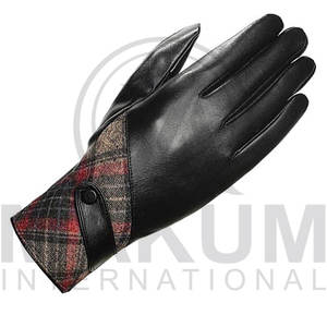 Gants d'hiver pour hommes en cuir noir et peau de mouton, compatibles avec les écrans tactiles - Product Image 5