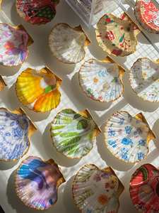 Bandeja Decorativa de Concha de Vieira Natural, Plato de Conchas Hecho a Mano, Decoración Artesanal de Estilo Costero - Product Image 2