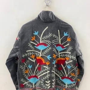 Bulk Order Handmade Suzani Jacket Velvet Embroidery Women Short Boho Gypsy <b>Coat</b> Autumn Outerwear Wholesale Supply - Product Image 2