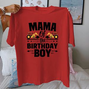 เสื้อยืดผ้าฝ้ายแท้สำหรับผู้หญิงใส่สบายสำหรับเด็กชายวันเกิด - Product Image 1