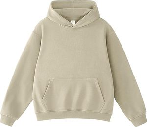 เสื้อฮู้ดดี้โอเวอร์ไซส์ผู้ชาย สีพื้น ผ้าฝ้ายเฟรนช์เทอร์รี่ สวมใส่สบาย มีกระเป๋าหน้า - Product Image 1