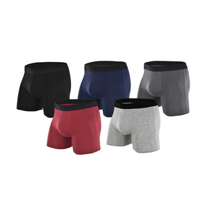 Breathable Small MOQ High Quality Underwear Casual Custom Logo MR Embroidery Men's Briefs Boxers Trendy Stylish Dark <b>Grey</b> <b>Trunk</b> - Product Image 1
