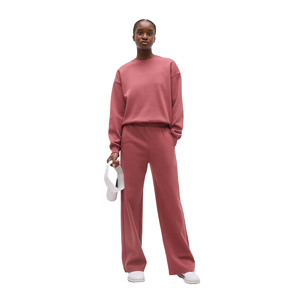 Ensemble de survêtement pour femme, couleur unie, coupe ample, manches longues, col rond, sweat-shirt et pantalon en coton, tenue décontractée d'automne avec poches latérales - Product Image 1