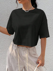 Camiseta Corta de Verano para Mujer, Talla Grande, de Alta Calidad, 100% Algodón, Transpirable, Hecha en Pakistán, Accesorios de Moda - Product Image 2