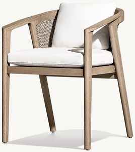 Chaise de salle à manger Direct Factory avec assise rembourrée, dossier en rotin et design moderne en bois élégant, idéale pour l'extérieur - Product Image 1