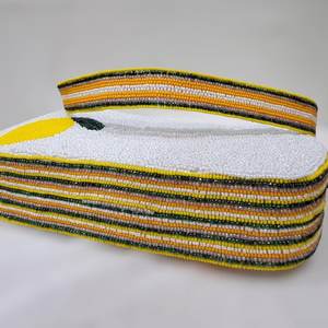 Sac à main en coton brodé à la main avec motif floral et poignée rayée - Product Image 2
