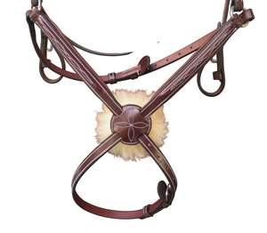 Bridon de cheval croisé en forme de 8 en cuir véritable de haute qualité, personnalisable, rembourré, type Grackle mexicain, pour spectacle équestre - Product Image 4