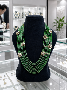 Neelmani Jewls 925 <b>Sterling</b> <b>Silver</b> Gold Plated Freshwater <b>Pearl</b> Claw Setting Luxury Indian Bridal Long Beaded <b>Necklace</b> Rajasthan - Product Image 4