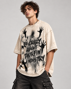 Camiseta Oversize Estampada de Algodón de Manga Corta con Cuello Redondo Estilo Urbano para Hombre de Thorfin Industry - ¡Oferta al por Mayor! - Product Image 3