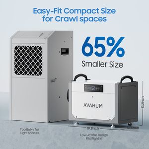 Deumidificatore Commerciale da 113 Pinte con Pompa di Scarico Automatica Interna, Dispositivo ad Alta Efficienza per il Controllo dell'Umidità - Product Image 6