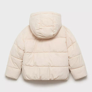 Hooded Puffer <b>Jacket</b> Zipper Closure Windproof Thick Polyester Wadding Winter Coat Unisex Casual Solid Color Regular Fit - Product Image 5