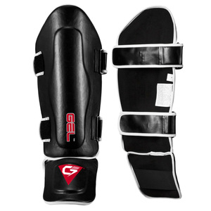 Caprio Custom Black Leather PU Non Slip Professional <b>Shin</b> <b>Guards</b> Combo Set for Muay Thai Kickboxing <b>MMA</b> Boxing Protective Gear - Product Image 4