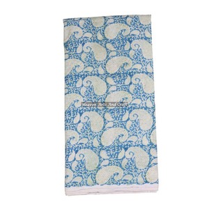 ผ้า voile คอตตอนแท้สำหรับทำชุดเดรสผ้าเนื้อนุ่มพิมพ์ลายบล็อกด้วยมือสไตล์อินเดียสำหรับงานตัดเย็บผ้าหุ้มเบาะ - Product Image 1