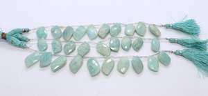 AAA Natural Amazonite Faceted Leaf Beads 9-10 MM Amazonite <b>Gemstone</b> Beads 6 Inch Faceted Amazonite Fancy Shape Beads for Jewelry - Product Image 5