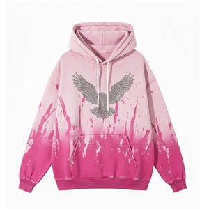 Sudaderas con Capucha para Hombre, Lavado Ácido, con Pedrería, Estilo Urbano, Moda Casual de Invierno, Manga Larga, Cómodas para Uso Diario - Product Image 1