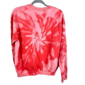 Sweat-shirt Tie-Dye Araignée Rouge, Motif Spirale Corail Éclatante, Col Rond, Unisexe, Style Rétro Streetwear, Coton, Personnalisable OEM - Product Image 1