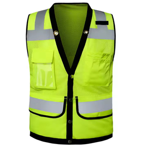 Chaleco de Seguridad Reflectante 100% Poliéster, Impermeable y Resistente al Agua, con Cremallera Frontal, Logotipo Personalizado, Ropa de Trabajo de Alta Visibilidad - Product Image 1