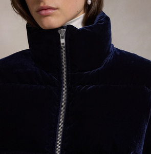 Women's Velvet <b>Quilted</b> Puffer <b>Jacket</b> Stand Collar Full Sleeve Short Winter Coat Thick Warm Pullover Style Solid Color - Product Image 5