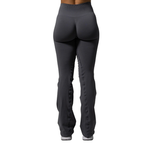 Pantalon évasé gris anthracite pour femme, taille mi-haute, extensible, pour le sport, le fitness, le yoga, l'entraînement, vêtements de sport performants - Product Image 2