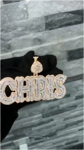 CONCEPTION Hip Hop Bling, Plata 925, Chapado en Oro de 10K, Moissanita, Letra Personalizada, Colgante con Forma de Corazón, Certificado GRA, Joyería - Product Image 4