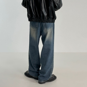 Pantalones holgados personalizados de mezclilla lavada a la piedra estilo streetwear hip hop para hombre, talla grande, vaqueros holgados para hombre - Product Image 2